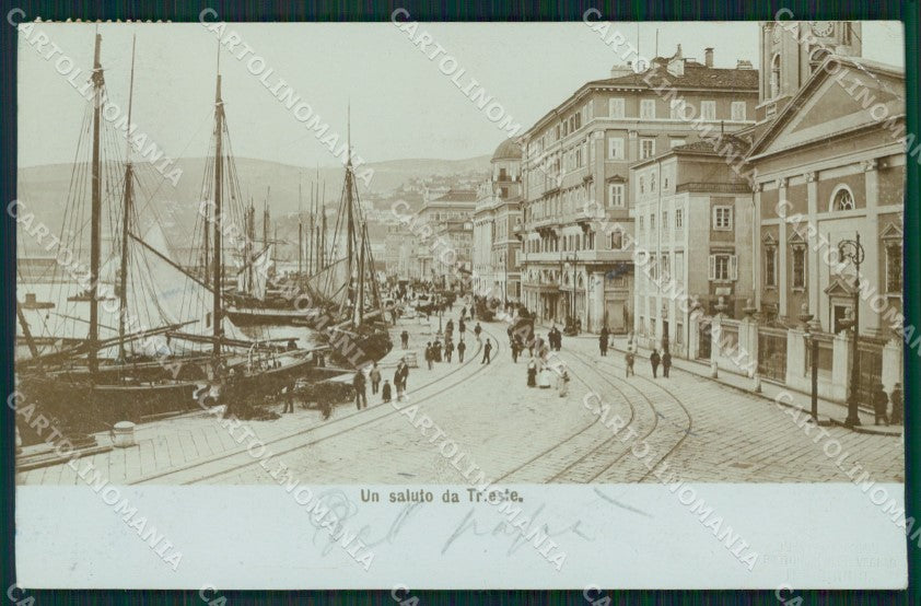 Trieste Città Barche PIEGA cartolina QZ8979 – fronte