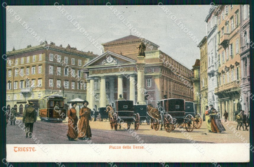Trieste Città Borsa Tram Auto cartolina QZ9006 – fronte
