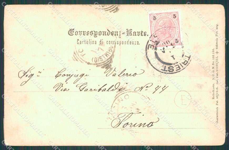 Trieste Città Barche Rilievo STRAPPINI SCOLLATA PIEGHINE cartolina QZ9035 – retro