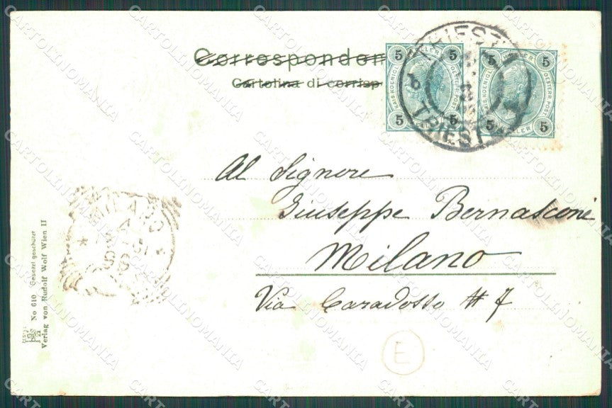 Trieste Città Borsa RILIEVO cartolina QZ9036 – retro