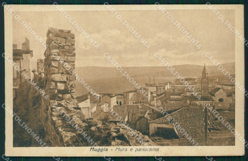 Trieste Muggia Mura PIEGHINA cartolina QZ9070 – fronte