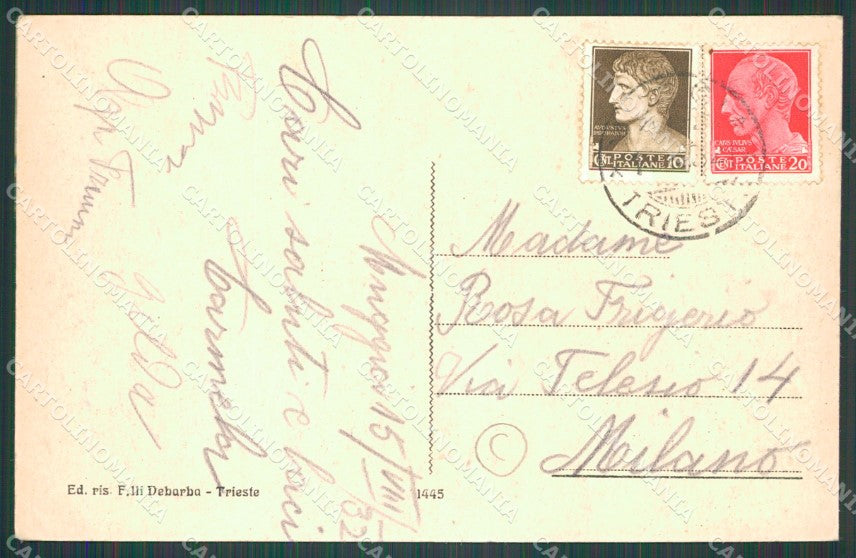 Trieste Muggia Mura PIEGHINA cartolina QZ9070 – retro