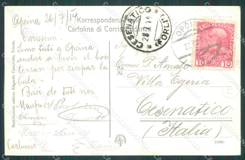 Trieste Villa Opicina Elettrovia Trieste Opicina cartolina QZ9098 – retro