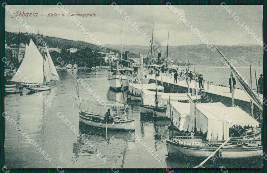 Croazia Abbazia Barche cartolina QZ9104 – fronte