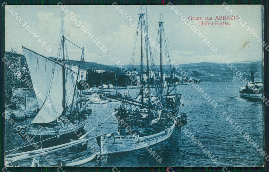 Croazia Abbazia Barche cartolina QZ9105 – fronte