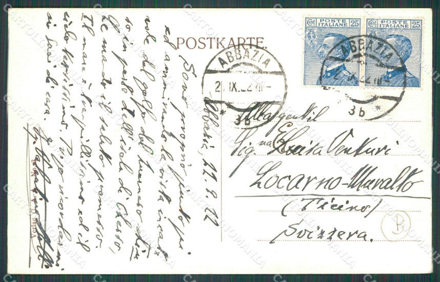 Croazia Abbazia Barche cartolina QZ9105 – retro