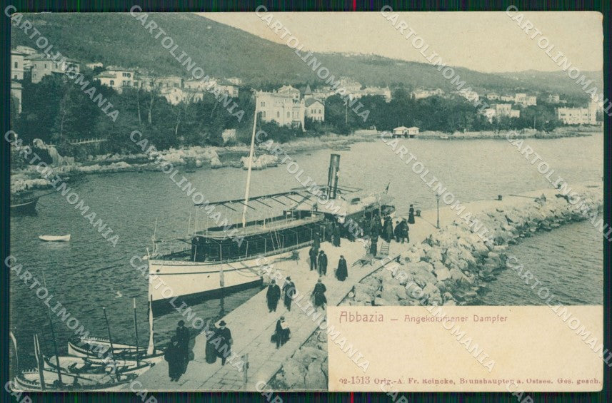 Croazia Abbazia Barca cartolina QZ9113 – fronte