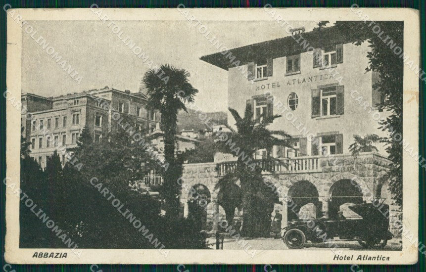 Croazia Abbazia Auto PIEGHINA cartolina QZ9125 – fronte