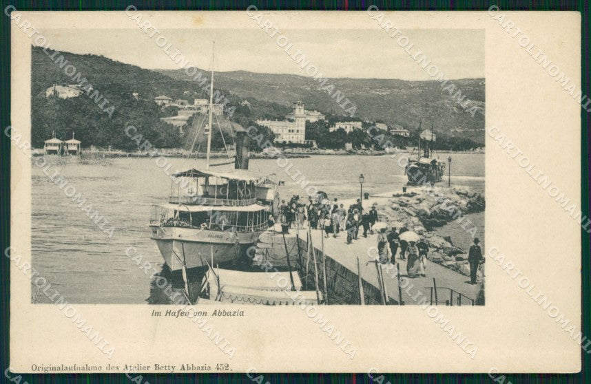 Croazia Abbazia Barche cartolina QZ9126 – fronte