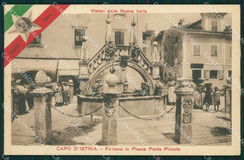 Slovenia Capodistria Fontana cartolina QZ9136 – fronte