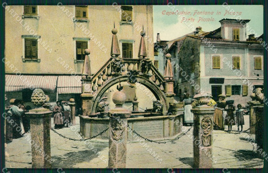 Slovenia Capodistria Fontana ABRASA cartolina QZ9137 – fronte