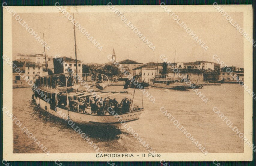 Slovenia Capodistria Barca cartolina QZ9144 – fronte