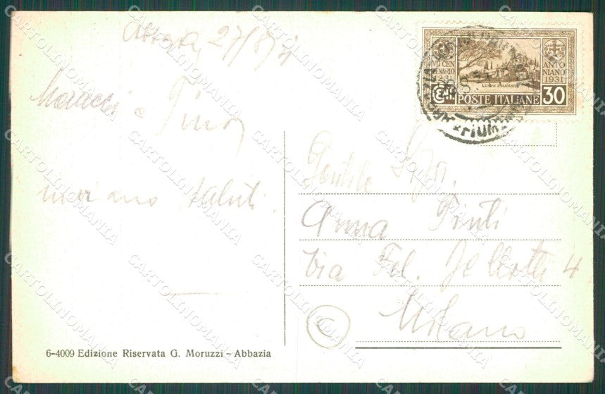 Croazia Laurana PIEGHE cartolina QZ9150 – retro