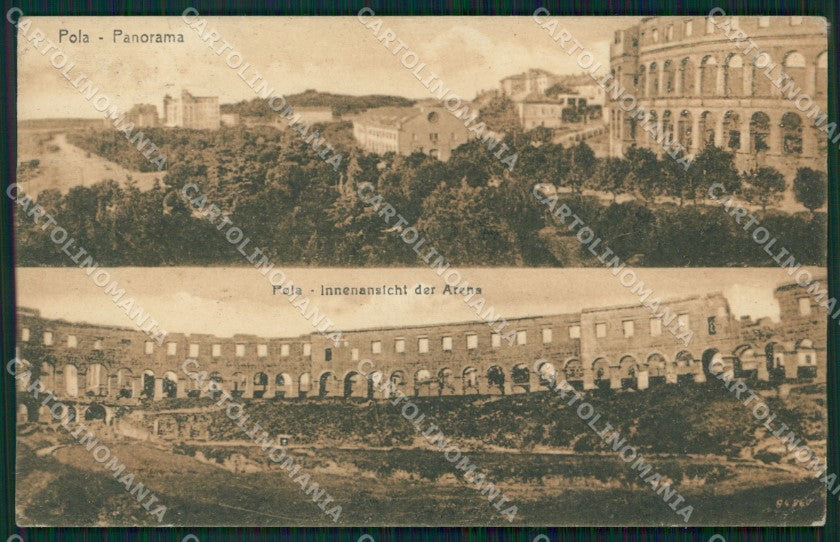 Croazia Pola PIEGA cartolina QZ9207 – fronte