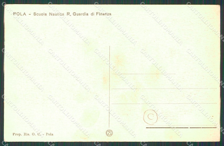 Croazia Pola Scuola Nautica GdF cartolina QZ9211 – retro