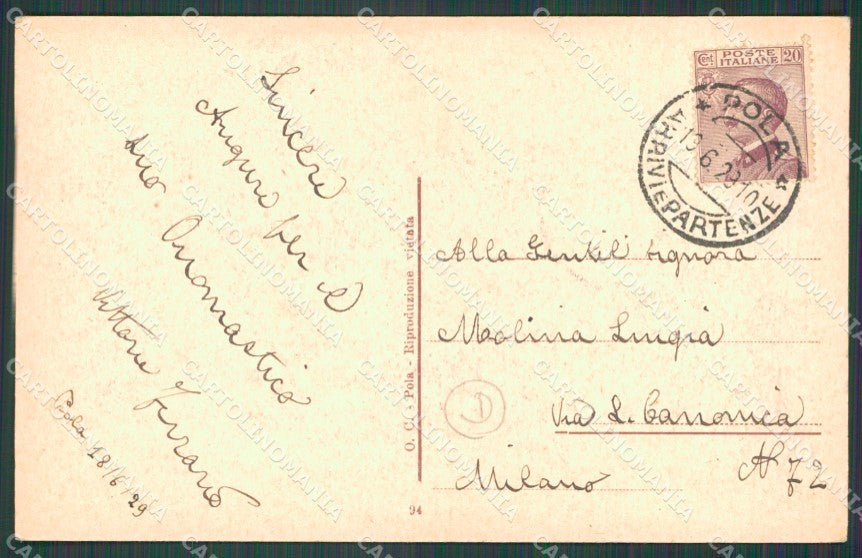 Croazia Pola Porta Aurea cartolina QZ9222 – retro