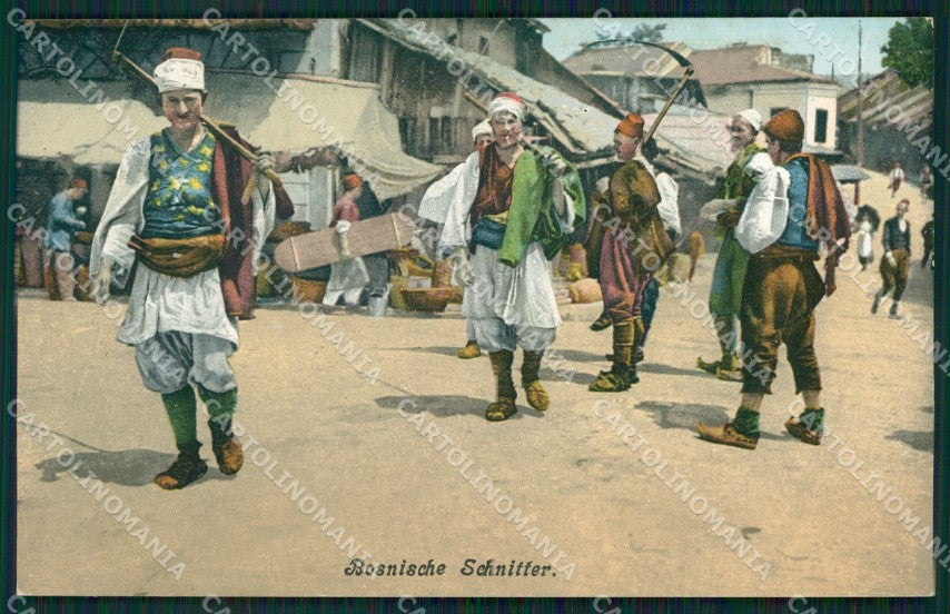 Bosnia Bosnische Schnitter Costumi cartolina QZ9249 – fronte