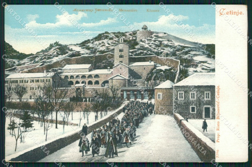 Montenegro Cetinje Nevicata Militari cartolina QZ9259 – fronte