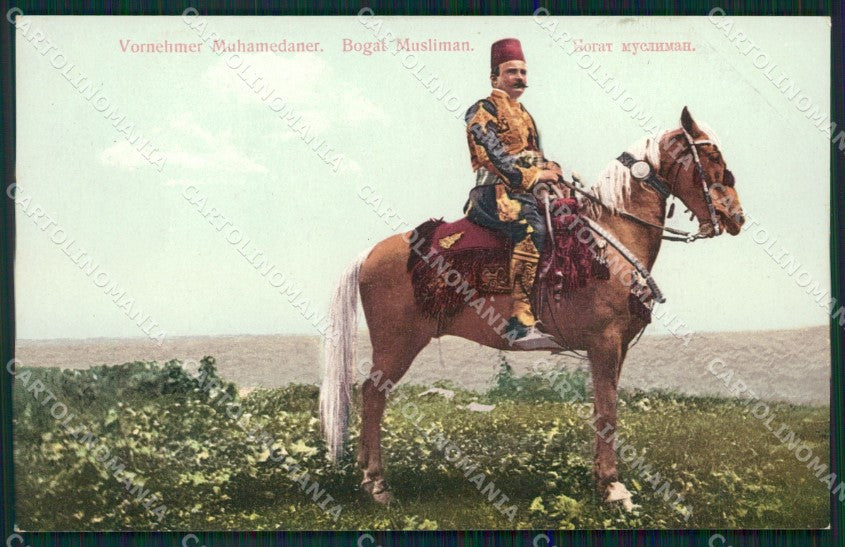 Bosnia Vornehmer Muhamedaner Bogat Musliman Costumi cartolina QZ9269 – fronte