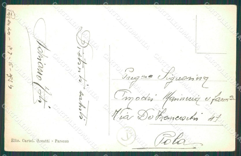 Croazia Parenzo Barca cartolina QZ9282 – retro