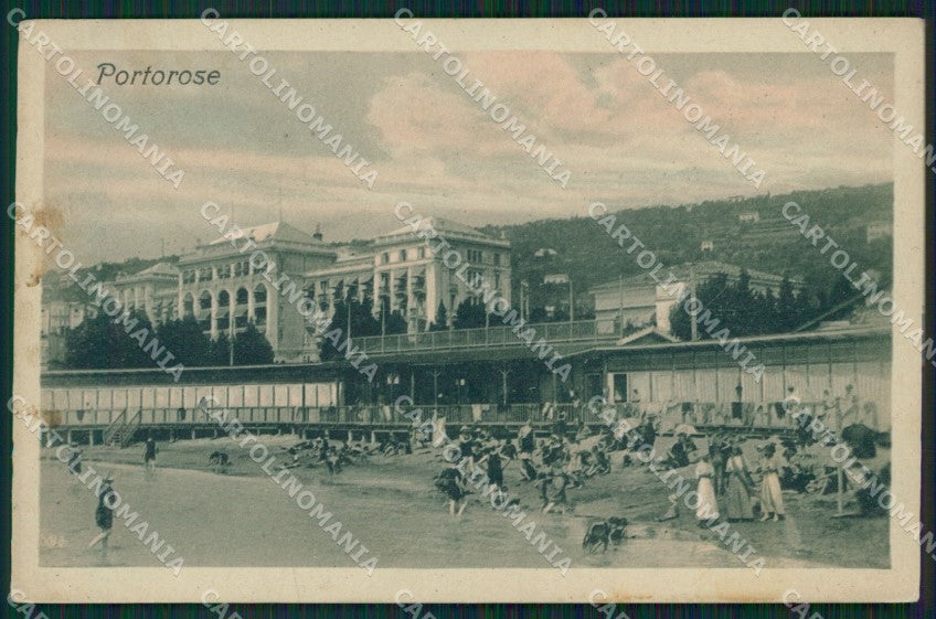 Slovenia Pirano Portorose cartolina QZ9285 – fronte
