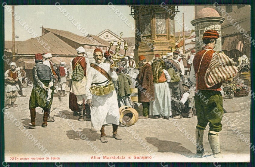 Bosnia Erzegovina Sarajevo Mercato cartolina QZ9290 – fronte