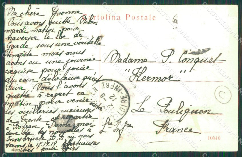 Trento Città PIEGHINA ABRASA cartolina QZ9309 – retro