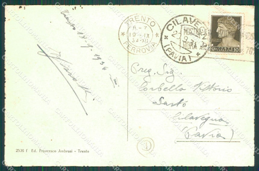 Trento Città PIEGA cartolina QZ9322 – retro