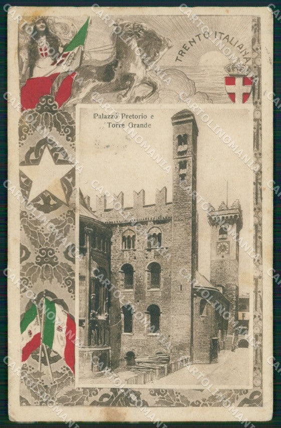 Trento Città Palazzo Pretorio Torre Grande cartolina QZ9323 – fronte