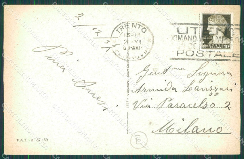 Trento Città Castello Buon Consiglio cartolina QZ9351 – retro
