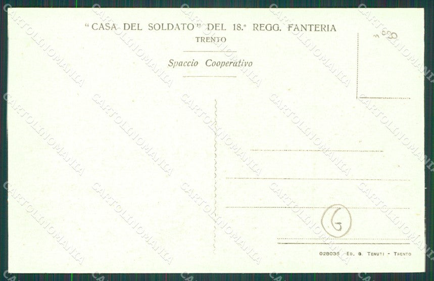 Trento Città Casa del Soldato Militari cartolina QZ9380 – retro