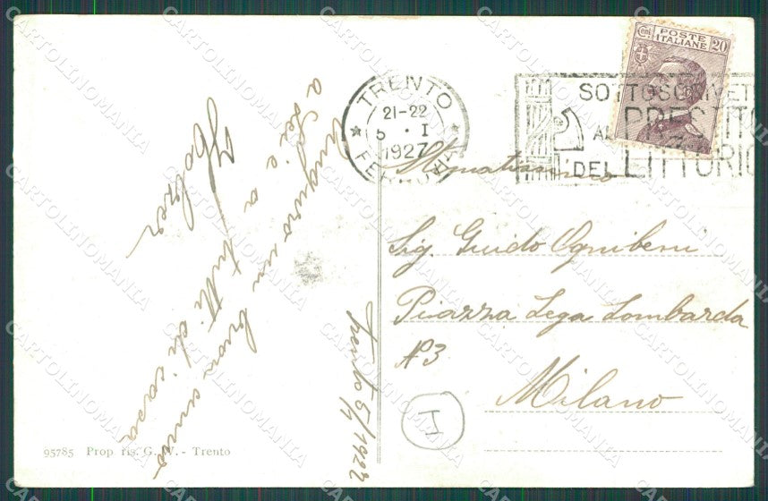 Trento Città cartolina QZ9385 – retro