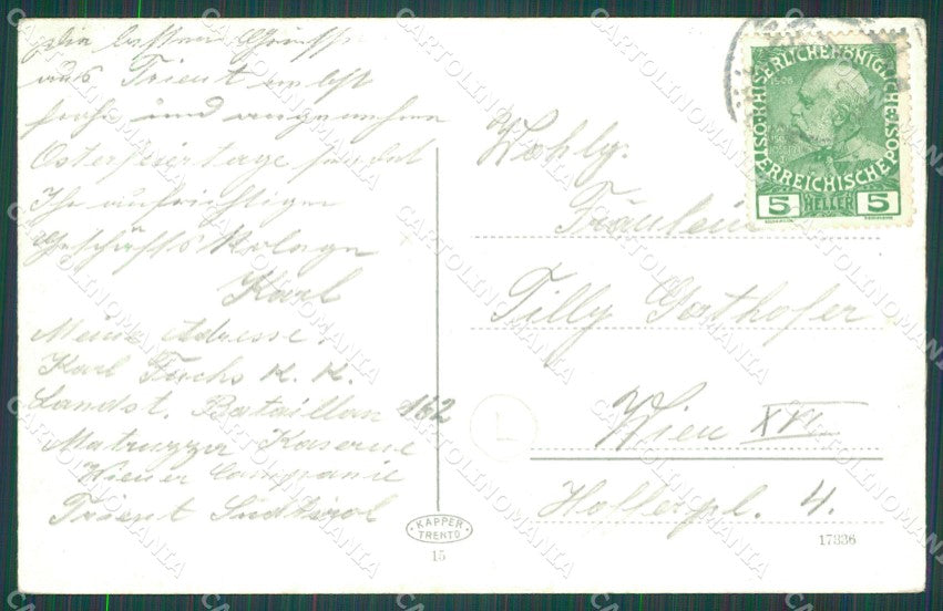 Trento Città Lavandaie cartolina QZ9396 – retro