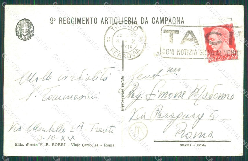 Trento Città Militari cartolina QZ9398 – retro
