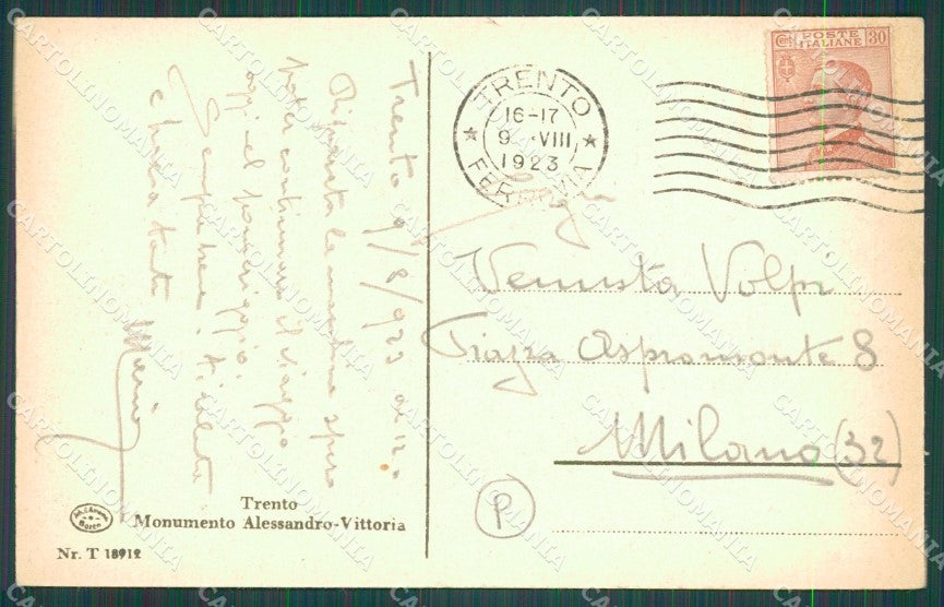 Trento Città Mercato cartolina QZ9403 – retro