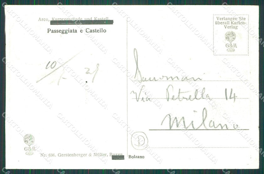Trento Arco PIEGHINA cartolina QZ9425 – retro