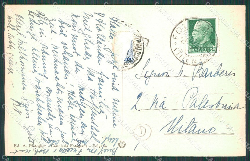 Trento Folgaria Mezza Selva di PIEGHINA cartolina QZ9466 – retro