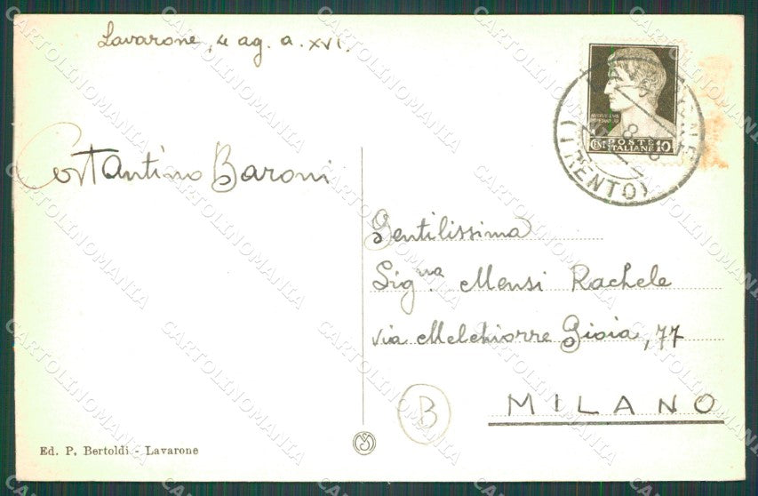 Trento Lavarone Altipiano di Becco Filadonna Gruppo Brenta cartolina QZ9514 – retro