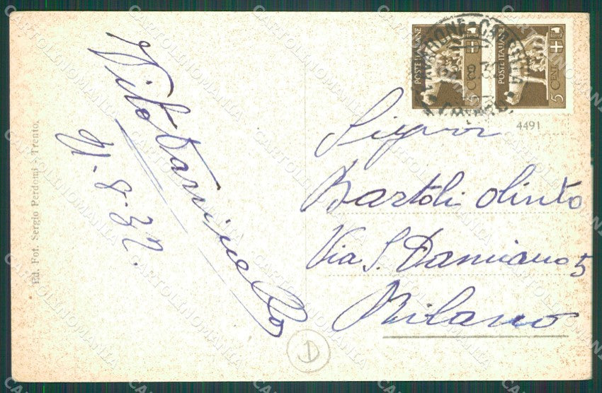 Trento Lavarone Cappella Mucche cartolina QZ9534 – retro