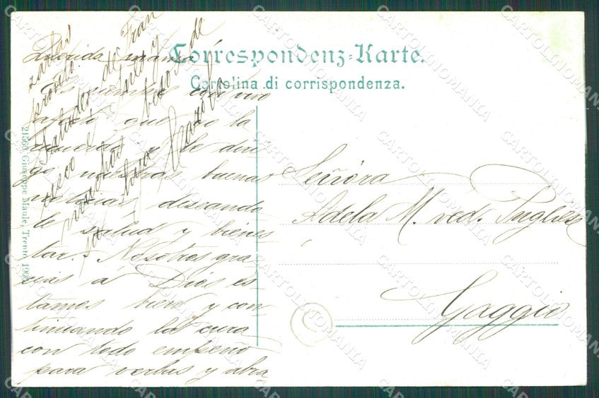 Trento Levico Terme Vetriolo Monte Fronte PIEGHINA cartolina QZ9545 – retro