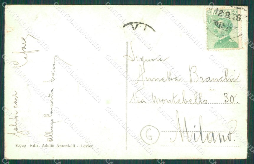 Trento Levico Terme Lago di Barca PIEGHE cartolina QZ9575 – retro