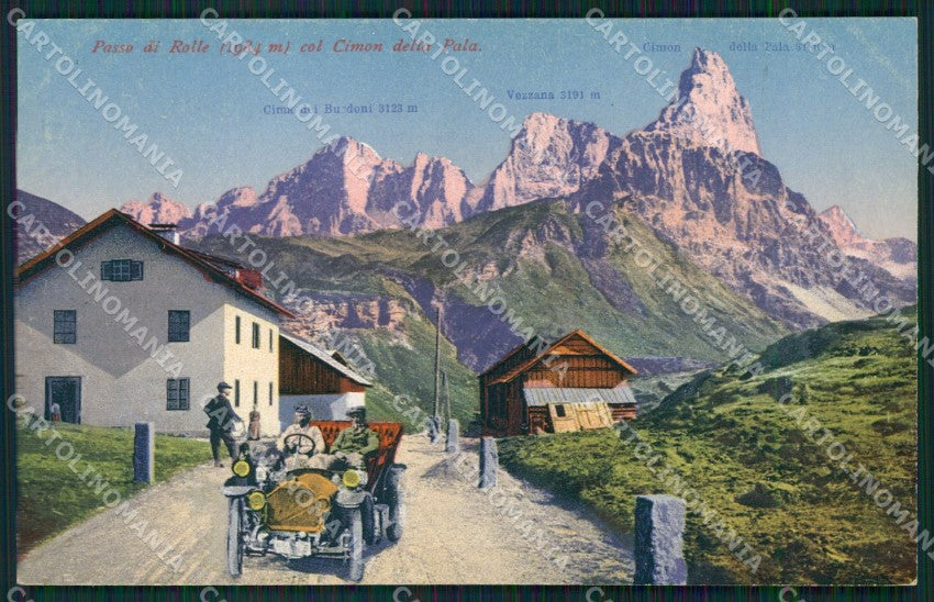 Trento Passo Rolle Cimon della Pala Auto cartolina QZ9620 – fronte