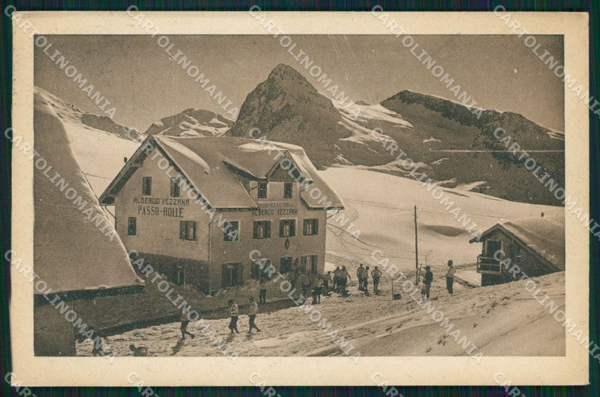 Trento Passo Rolle Cima del Colbriccon Nevicata Sci cartolina QZ9621 – fronte