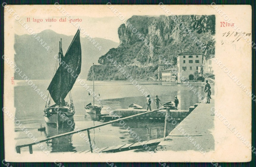 Trento Riva Lago di Garda Barche PIEGHE cartolina QZ9633 – fronte