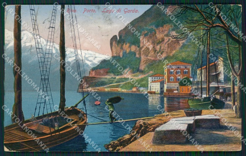 Trento Riva Lago di Garda Barca ABRASA cartolina QZ9642 – fronte