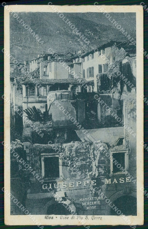 Trento Riva Rovine Guerra PIEGA cartolina QZ9658 – fronte