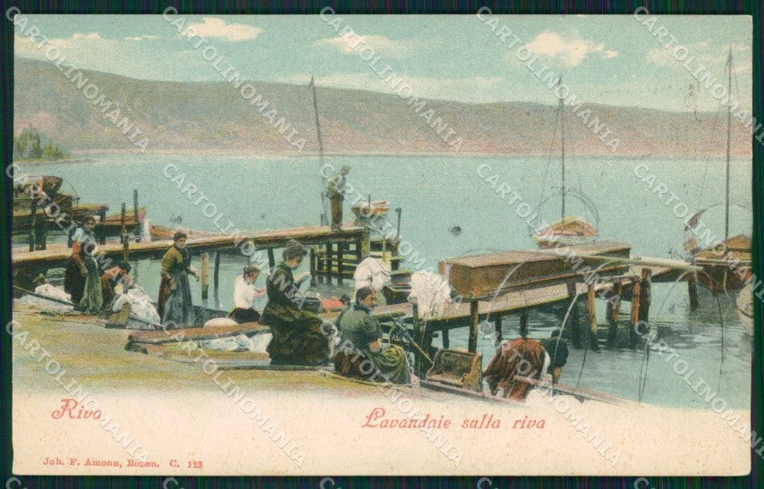 Trento Riva Lago di Garda Lavandaie cartolina QZ9665 – fronte
