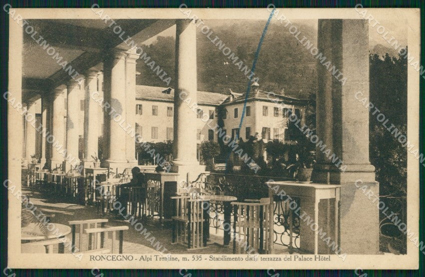 Trento Roncegno Terme PIEGHE MACCHIA cartolina QZ9678 – fronte