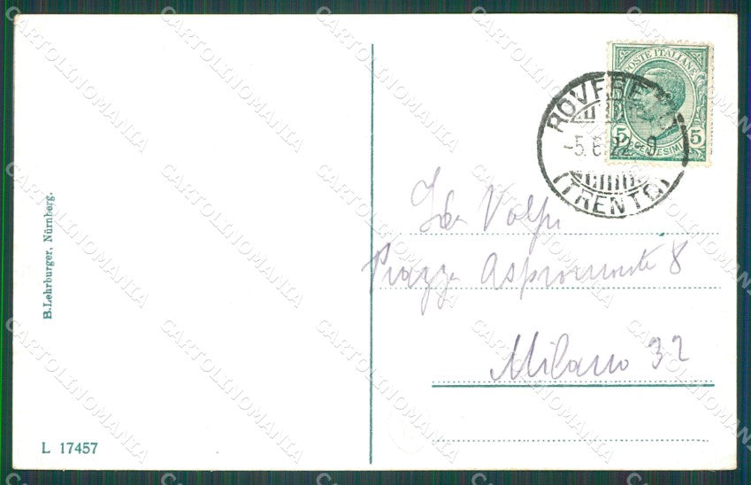 Trento Rovereto Castello Monte Stivo cartolina QZ9688 – retro