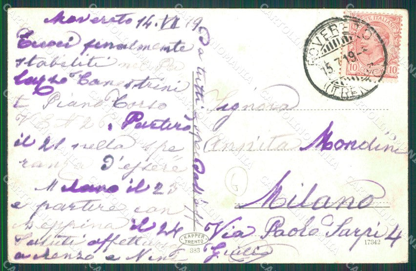 Trento Rovereto cartolina QZ9689 – retro